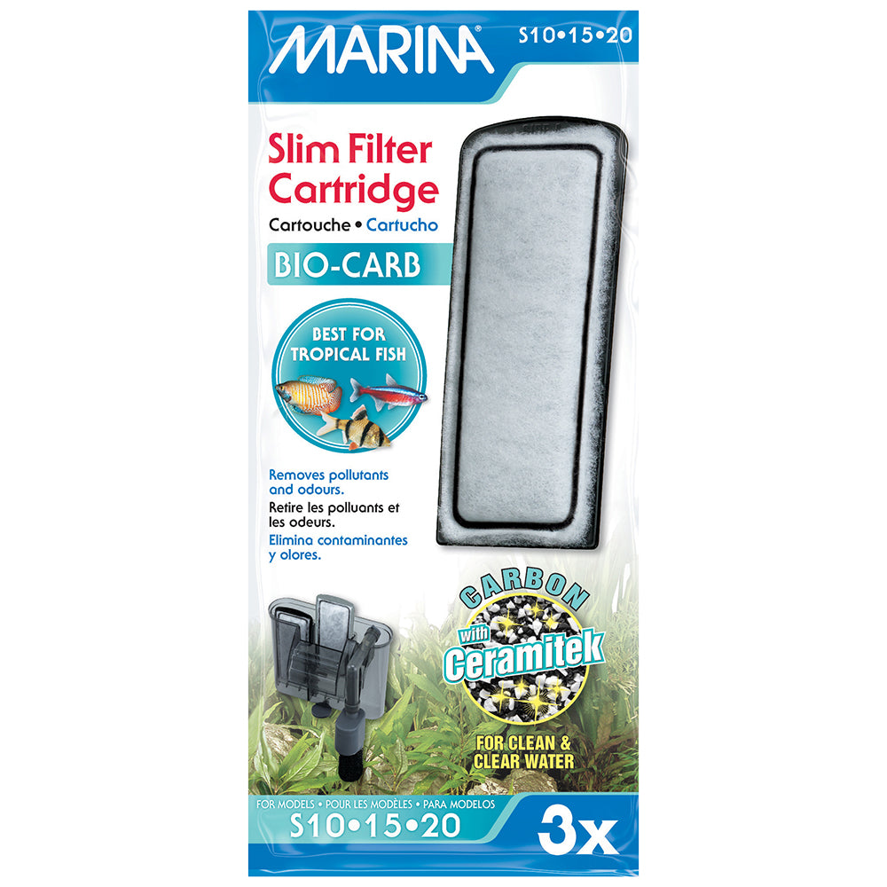 Marina Slim Filter Bio Carb Cartridges (3 Pack)