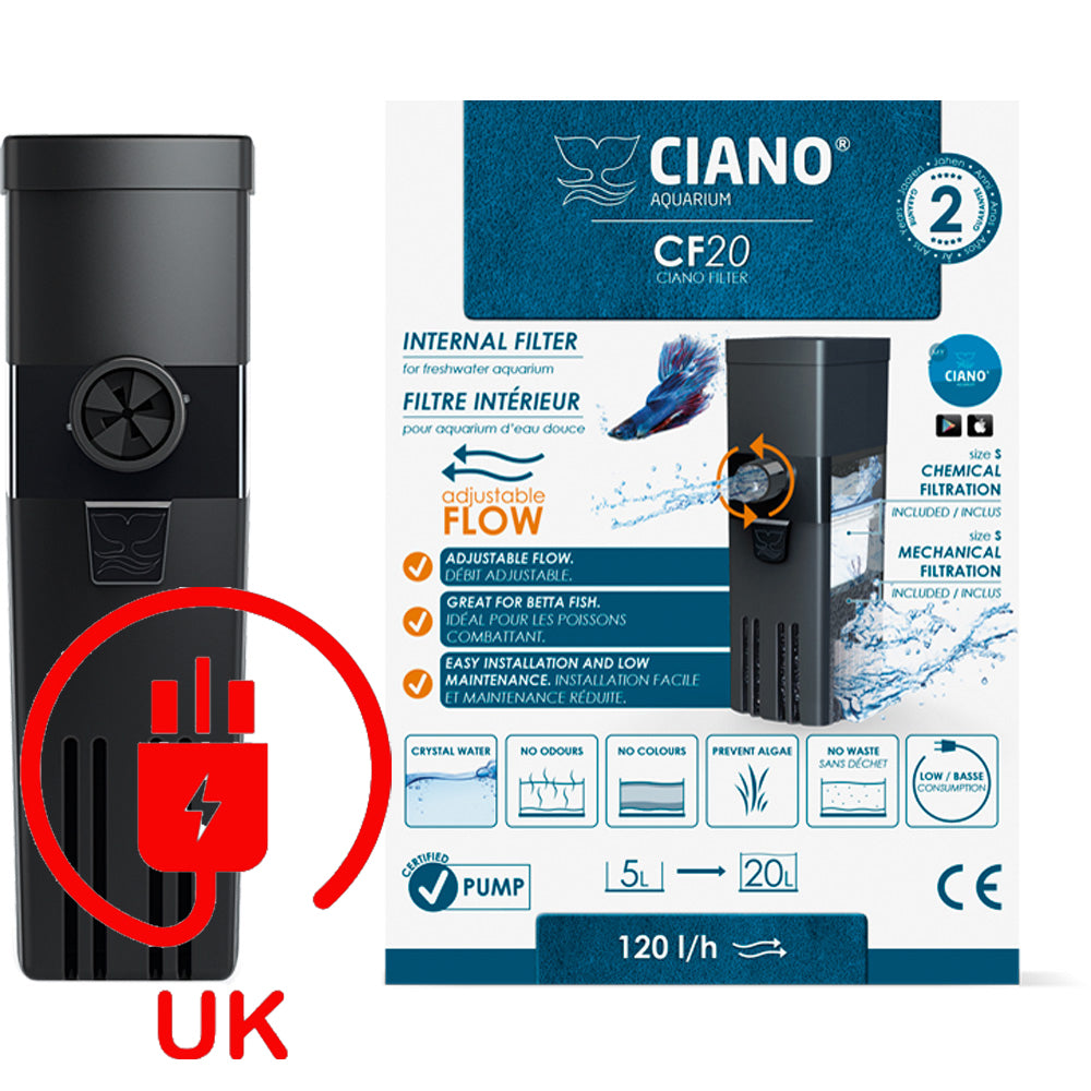Ciano CF20 Aquarium Internal Filter 5-20 L