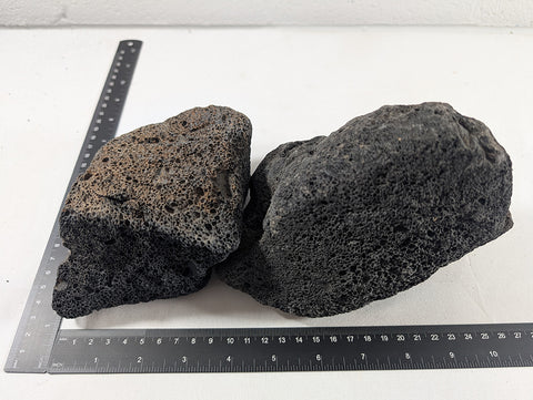 Image of Black Lava Rock Volcanic Decoration Aquascaping Aquarium 2 Piece 1.7kg (RC10061)