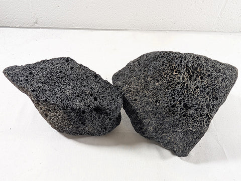 Image of Black Lava Rock Volcanic Decoration Aquascaping Aquarium 2 Piece 1.7kg (RC10061)