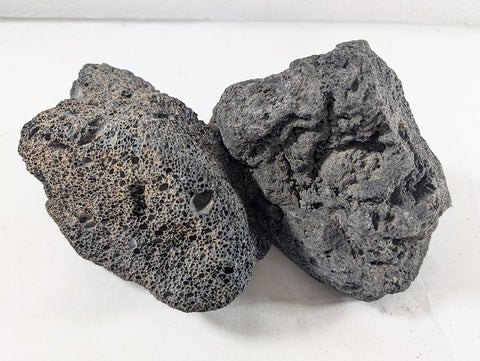 Image of Black Lava Rock Volcanic Decoration Aquascaping Aquarium 2 Piece 1.7kg (RC10061)