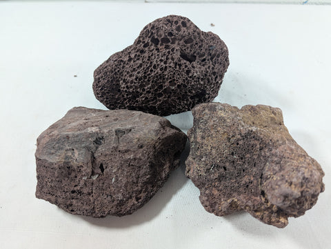 Image of Red Lava Rock Volcanic Decoration Aquascaping Aquarium 3 Pieces 1.6kg (RC10035)