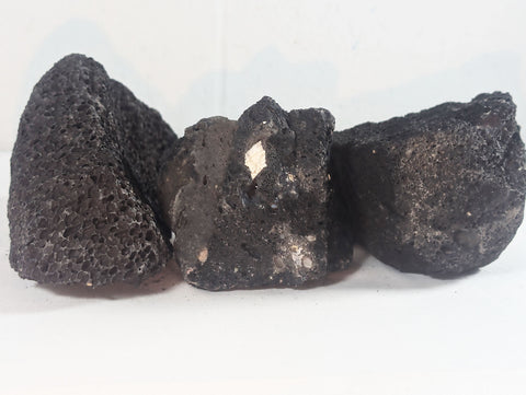 Image of Black Lava Rock Volcanic Decoration Aquascaping Aquarium 3 Piece 1.3kg (RC10065)