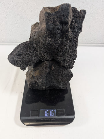Image of Black Lava Rock Volcanic Decoration Aquascaping Aquarium 2 Piece 1.6kg (RC10020)