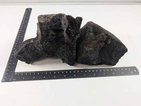 Image of Black Lava Rock Volcanic Decoration Aquascaping Aquarium 2 Piece 1.6kg (RC10020)