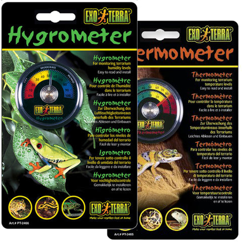 Image of Exo Terra Analogue Gauge Hygrometer and Thermometer BUNDLE