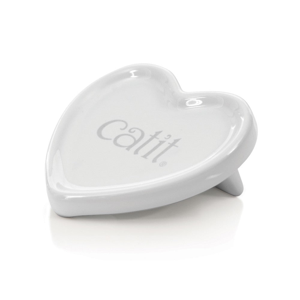 Catit Creamy Heart Ceramic Dish