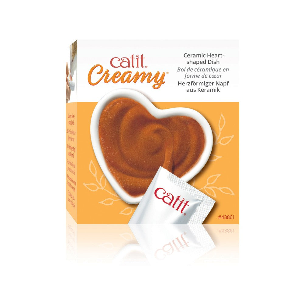Catit Creamy Heart Ceramic Dish