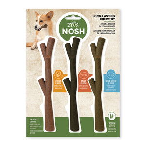 Zeus Nosh Chew Toy Sticks 3 Pack 20cm (7.8in)