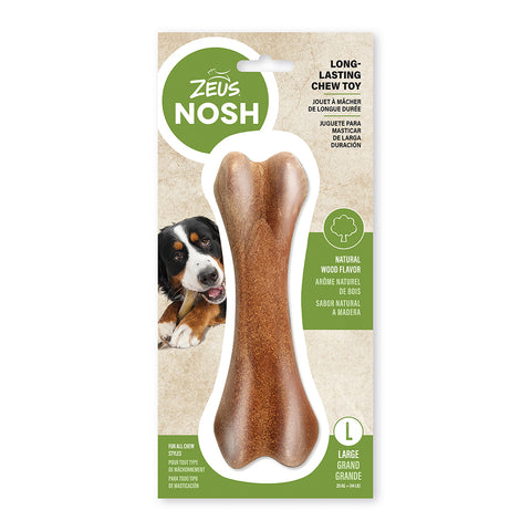 Image of Zeus Nosh Wood Chew Toy Bone Large 18.5cm (7.5in)