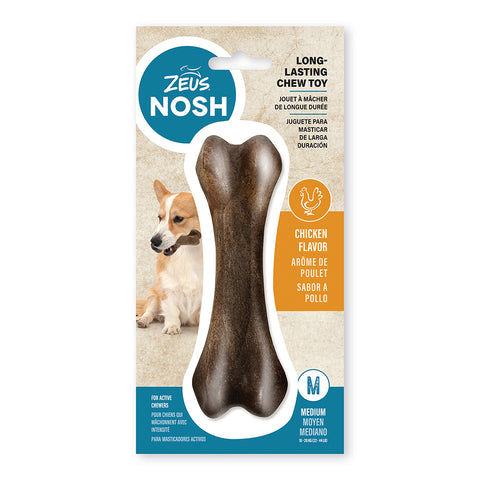 Image of Zeus Nosh Strong Chew Toy Bone Medium Chicken 15cm (6in)