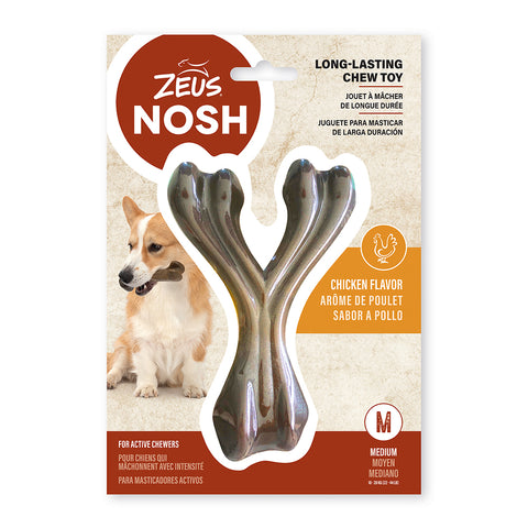 Image of Zeus Nosh Strong Chew Toy Wishbone Medium Chicken 15cm (6in)