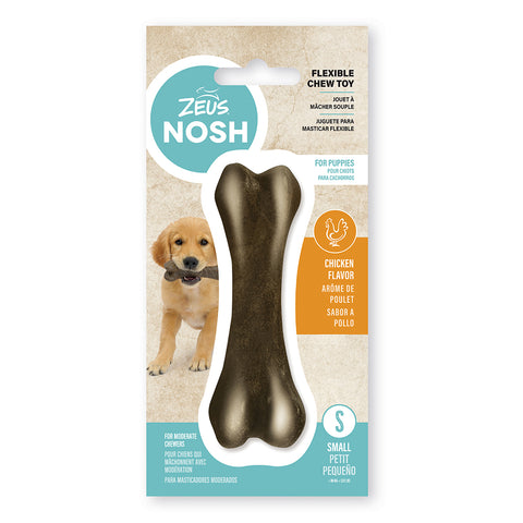 Image of Zeus Nosh Flexible Chew Toy Bone for Puppies Small Chicken 11cm (4.5in)