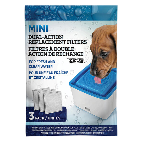 Image of Zeus Mini Fountain Dual-Action Replacement Filters - 3 Pack