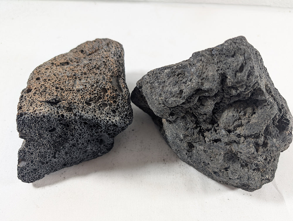 Black Lava Rock Volcanic Decoration Aquascaping Aquarium 2 Piece 1.7kg (RC10061)