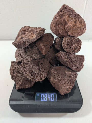 Image of Red Lava Rock Volcanic Decoration Aquascaping Aquarium Pieces 840g (RC10038)