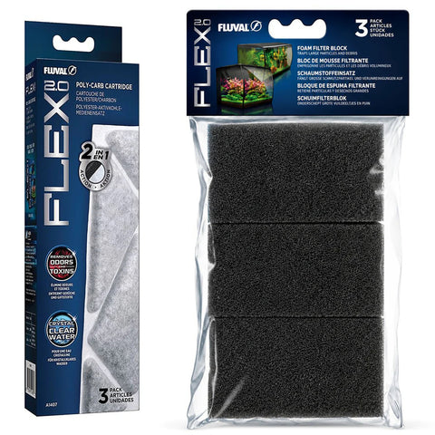 Image of Fluval Flex 2.0 Poly Carbon Cartridge / Foam Filter Media