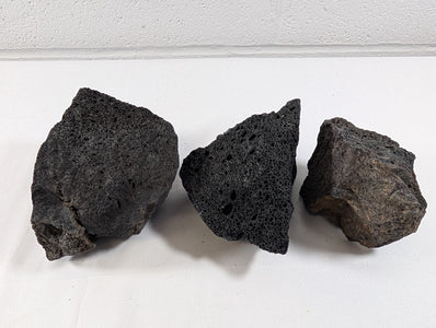 Black Lava Rock Volcanic Decoration Aquascaping Aquarium 3 Piece 1.6kg (RC10017)
