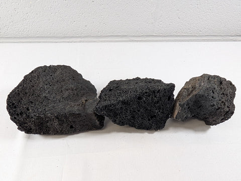 Image of Black Lava Rock Volcanic Decoration Aquascaping Aquarium 3 Piece 1.6kg (RC10017)