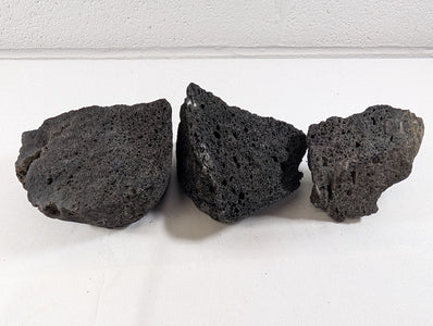 Black Lava Rock Volcanic Decoration Aquascaping Aquarium 3 Piece 1.6kg (RC10017)