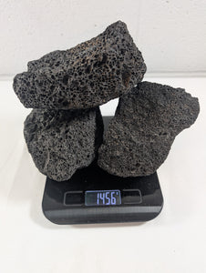 Black Lava Rock Volcanic Decoration Aquascaping Aquarium 3 Piece 1.4kg (RC10019)