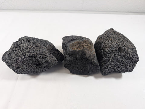 Image of Black Lava Rock Volcanic Decoration Aquascaping Aquarium 3 Piece 1.4kg (RC10019)