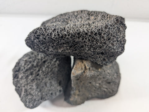 Image of Black Lava Rock Volcanic Decoration Aquascaping Aquarium 3 Piece 1.4kg (RC10019)