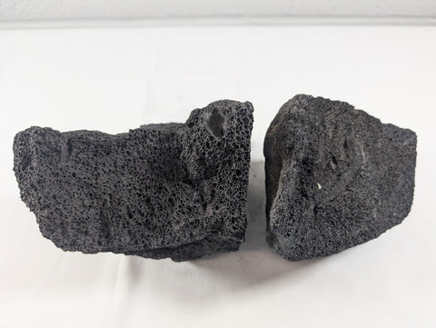 Image of Black Lava Rock Volcanic Decoration Aquascaping Aquarium 2 Piece 1.6kg (RC10020)