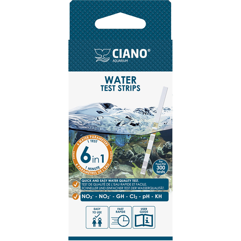 Ciano 6 in 1 Aquarium Water Test Strips (50 Pack)