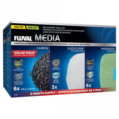 Image of Fluval 106/107 - 206/207 Media Pack Carbon, Quick Clear, Phosphate