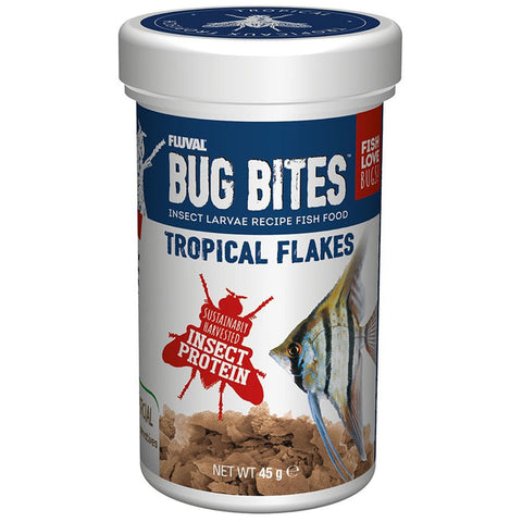 Image of Fluval Bug Bites Tropical Flakes 45g